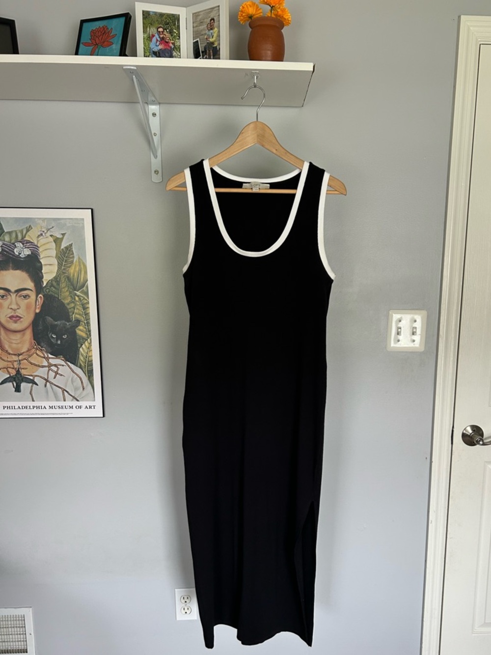 Ribbed Black and White Tank Maxi Dress - Classic Sleeveless Style